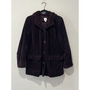J Jill Jacket Womens Medium Purple‎ Plum Heritage Tumbled Cord Chore Barn Coat